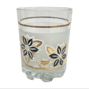 Mid Century Modern Italy Glass Ice Bucket Floral